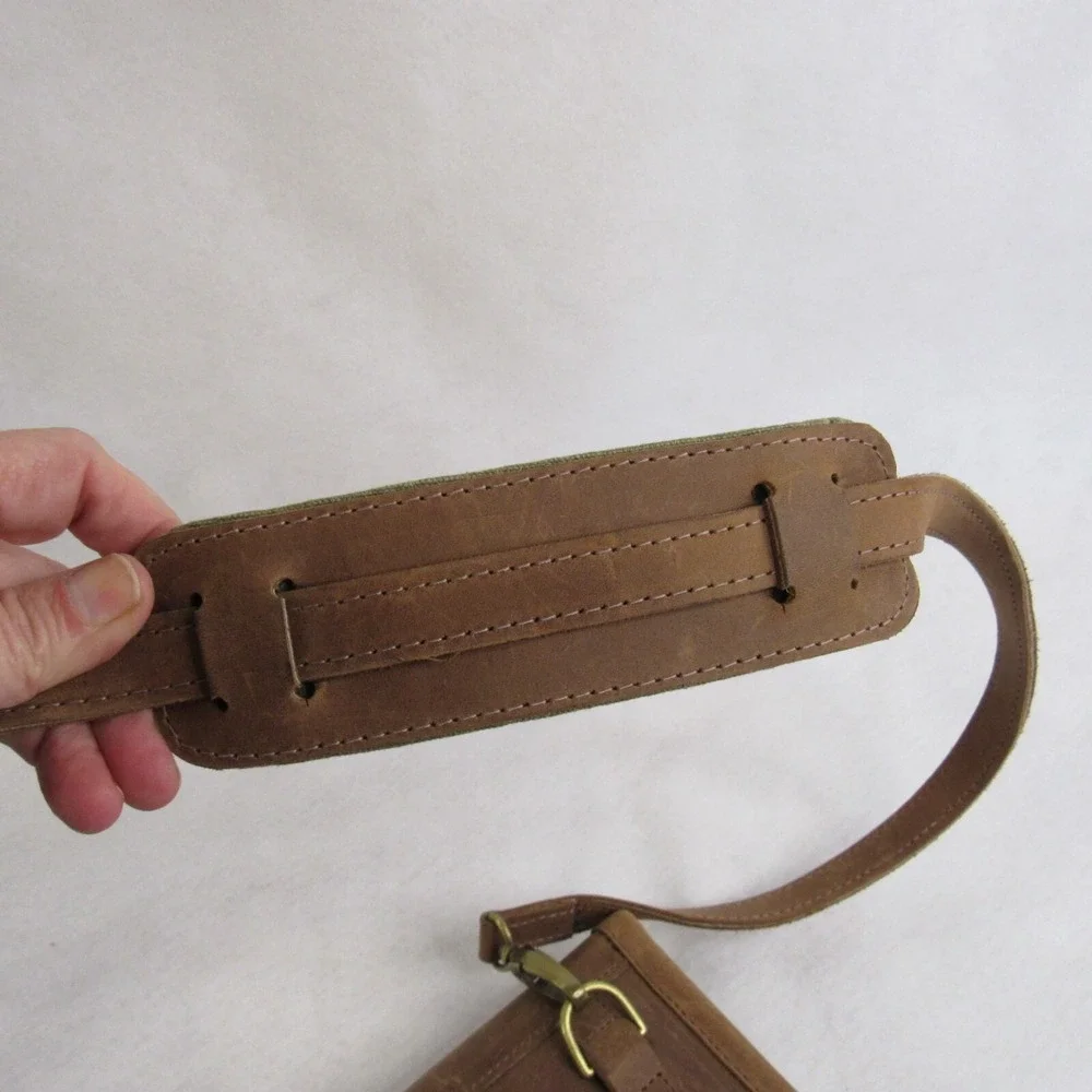 IPad Tablet Case Sleeve Temple Brown Oiled Leather WWII Canvas Shoulder Strap